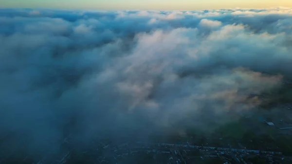 Dramatic Sky and Moving Clouds over Luton Town of England. British City