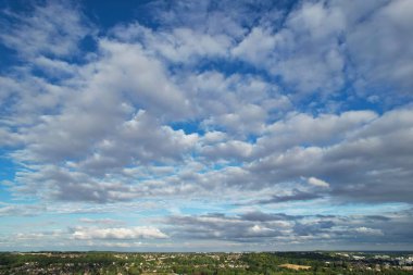 Dramatic Sky and Moving Clouds over Luton Town of England. British City