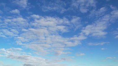 Beautiful Fast Moving Clouds over England, Drone's High Angle Footage and Time Lapse Clip