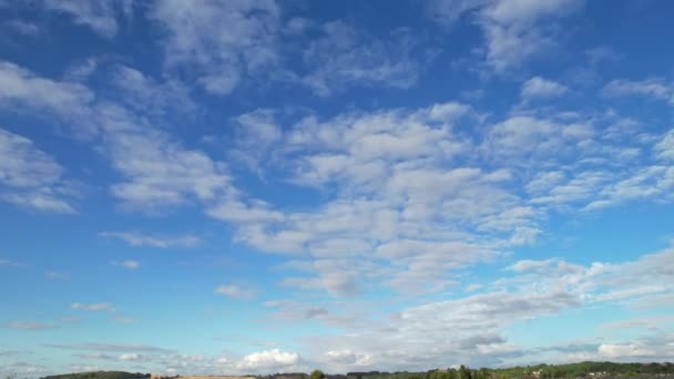 Beautiful Fast Moving Clouds England Drone High Angle Footage Time — Video