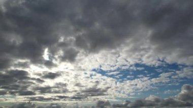 Dramatic Sky and Moving Clouds over Luton Town of England. British City