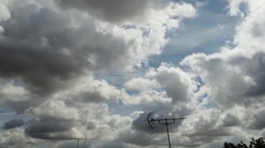 Fast Moving Dramatic Clouds over England, Drone's High Angle Footage and Time Lapse Clip