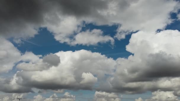 Fast Moving Dramatic Clouds England Drone High Angle Footage Time — Vídeo de stock