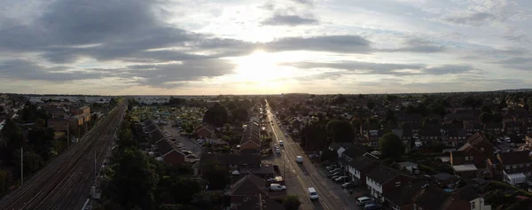 Beautiful Sunset Time British Luton Town England Drone High Angle — 스톡 사진