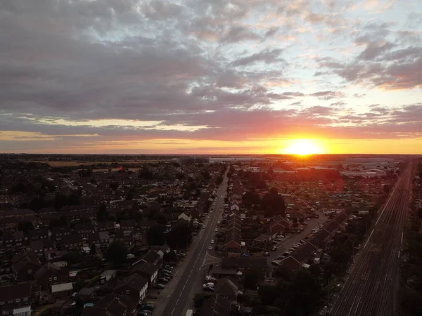 Beautiful Sunset Time British Luton Town England Drone High Angle — Stockfoto