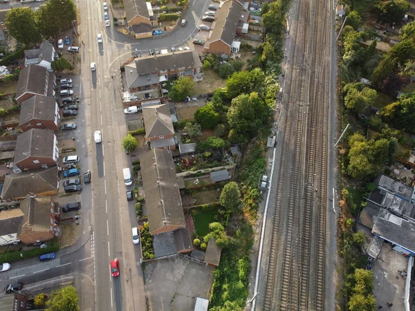 Beautiful Sunset Time British Luton Town England Drone High Angle — Stok fotoğraf