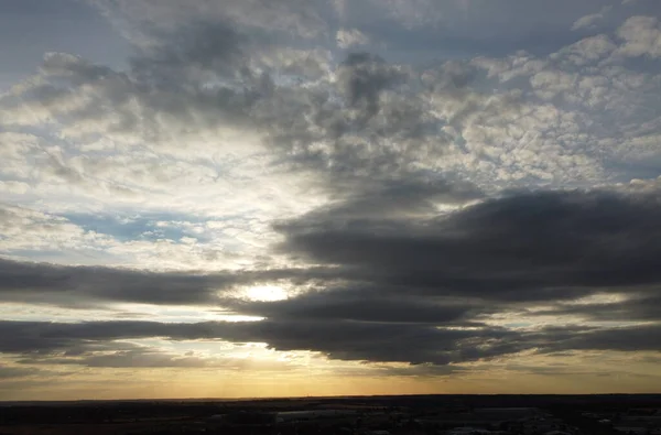 Beautiful Sunset Time British Luton Town England Drone High Angle — ストック写真