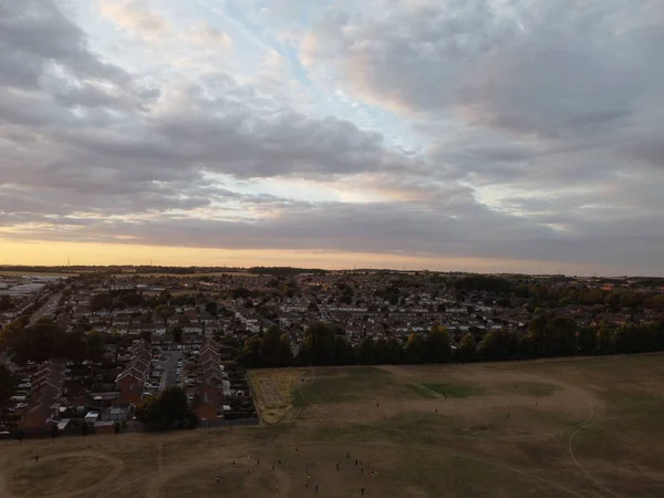 Beautiful Sunset Time British Luton Town England Drone High Angle — ストック写真