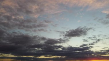 Fast Moving Dramatic Clouds over England, Drone's High Angle Footage and Time Lapse Clip