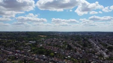 Beautiful Fast Moving Dramatic Clouds over England, Drone's High Angle Footage