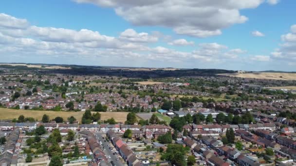 Beautiful Fast Moving Dramatic Clouds England Drone High Angle Footage — Video Stock