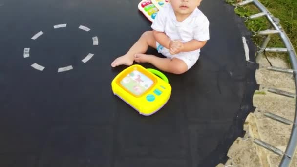 Cute Asian Pakistani Baby Boy Posing Playing Months Old Baby — Vídeo de stock