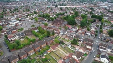 Beautiful Aerial footage of City centre of Luton Town of England Great Britain UK