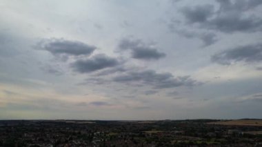 Fast Moving Dramatic Clouds over England, Drone's High Angle Footage and Time Lapse Clip
