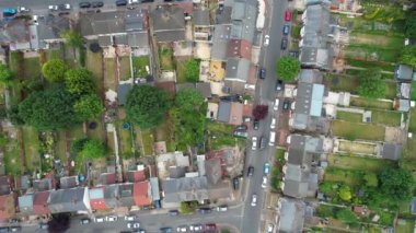 High Angle Footage of Luton City Centre Buildings on a Cold Cloudy Day