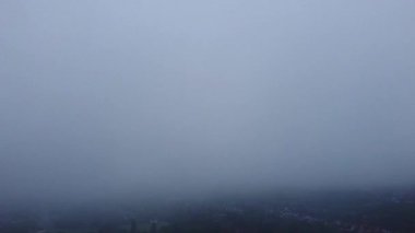 High Angle Footage of Luton City Centre Buildings on a Cold Cloudy Day