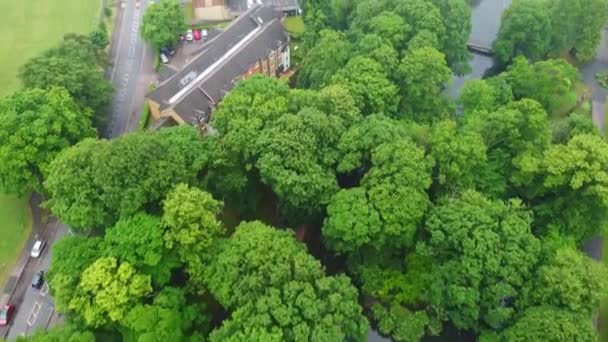 High Angle Footage Luton City Centre Buildings Cold Cloudy Day — Stok video