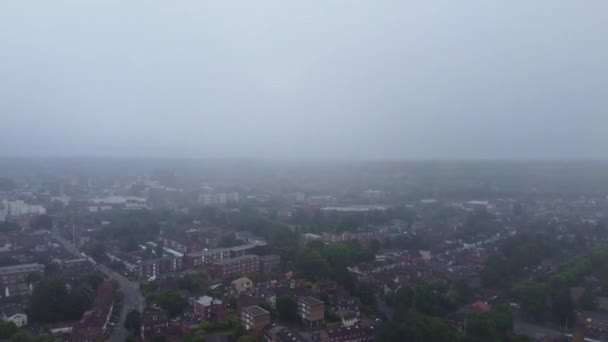 High Angle Footage Luton City Centre Buildings Cold Cloudy Day — Stock video