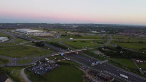 High Angle Drone Camera View Railway Tracks Luton England — Stockvideo