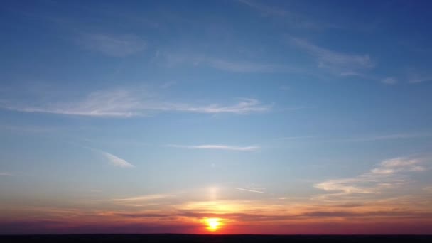 Beautiful Sunset British Countryside High Angle View Aerial Footage — Stockvideo