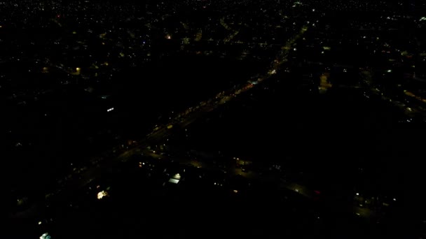 High Angle Aerial View British Town Night British Town — Video Stock