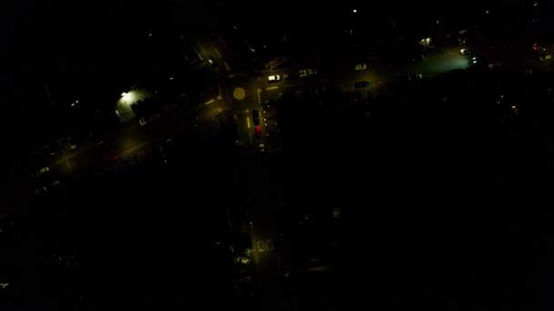 High Angle Aerial View British Town Night British Town — Stockvideo