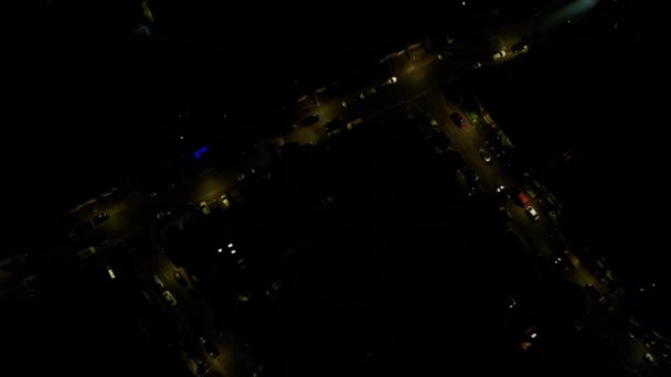 High Angle Aerial View British Town Night British Town — Video Stock