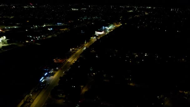 High Angle Aerial View British Town Night British Town — Vídeos de Stock