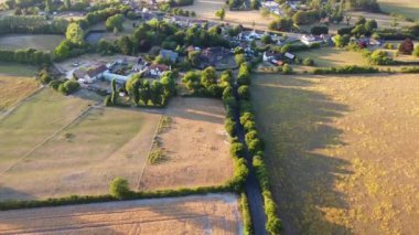 British Countryside Landscape at Sharpenhoe Clappers Bedfordshire England, drone's footage of Sunset at Sharpenhoe Clappers , Bedfordshire England UK