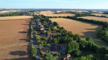British Countryside Landscape at Sharpenhoe Clappers Bedfordshire England, drone's footage of Sunset at Sharpenhoe Clappers , Bedfordshire England UK