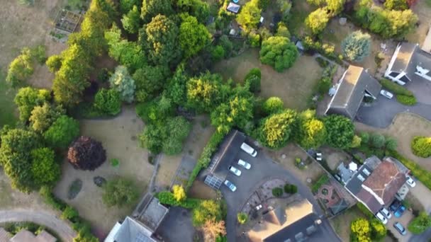 British Countryside Landscape Sharpenhoe Clappers Bedfordshire England Drone Footage Sunset — Vídeos de Stock