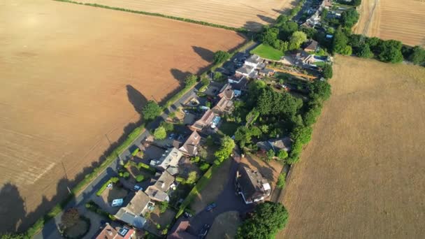 British Countryside Landscape Sharpenhoe Clappers Bedfordshire England Drone Footage Sunset — Vídeo de Stock