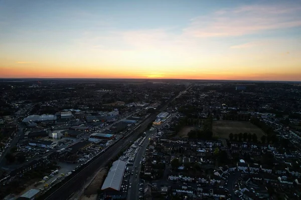 High Angle Drone View Luton City Center Railway Station Luton — ストック写真
