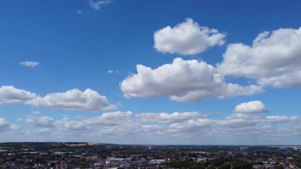 Fast Moving Dramatic Clouds England Drone High Angle Footage Time — Vídeo de stock