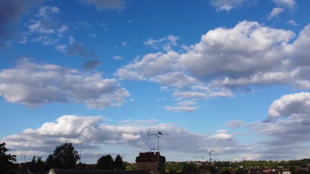 Fast Moving Dramatic Clouds England Drone High Angle Footage Time — Wideo stockowe