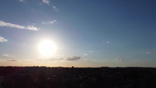 Fast Moving Dramatic Clouds England Drone High Angle Footage Time — Stockvideo