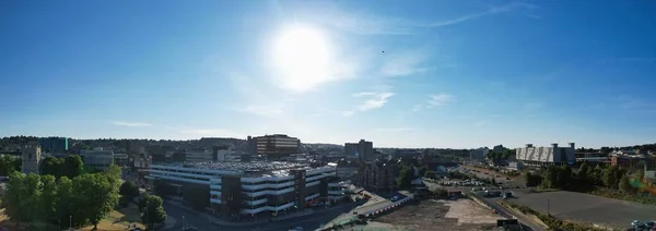 High Angle Drone View Luton City Center Railway Station Luton — 스톡 사진