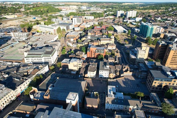 High Angle Drone View Luton City Center Railway Station Luton — Zdjęcie stockowe