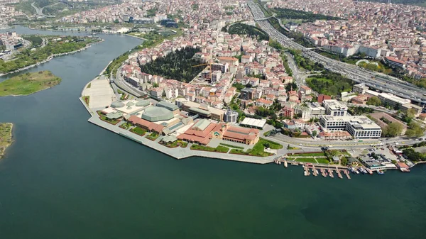 Aerial View City Bosphorus River Bridge Istanbul Turkey — Stock Photo, Image