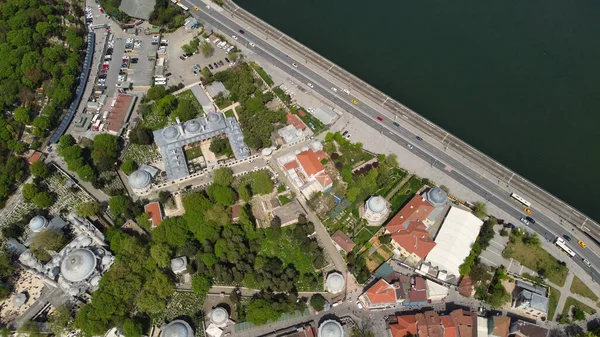 Воздушный Вид Город Реке Босфор Мост Стамбуле Турция — стоковое фото