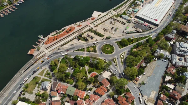 Aerial View City Bosphorus River Bridge Istanbul Turkey — Stock Photo, Image