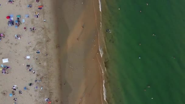 People Enjoying Relaxing Bournemouth Beach England Footage Taken Bournemouth Beach — Stok video
