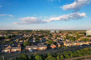Beautiful Aerial view of North Luton City of England at Sunset Time