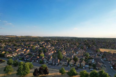 Beautiful Aerial view of North Luton City of England at Sunset Time