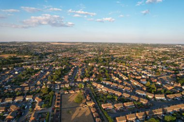 Beautiful Aerial view of North Luton City of England at Sunset Time