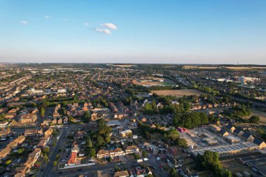 Beautiful Aerial view of North Luton City of England at Sunset Time