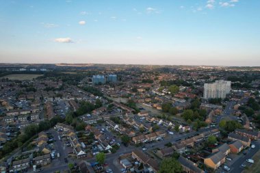 Beautiful Aerial view of North Luton City of England at Sunset Time