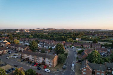 Beautiful Aerial view of North Luton City of England at Sunset Time