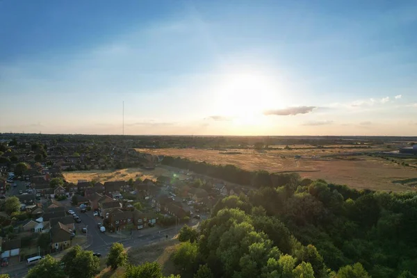Beautiful Aerial View North Luton City England Sunset Time — Foto de Stock
