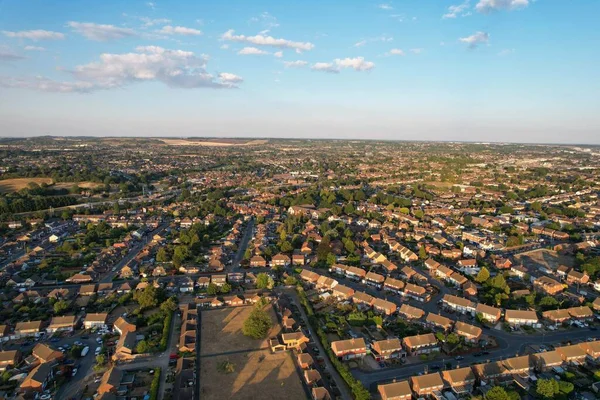 Beautiful Aerial view of North Luton City of England at Sunset Time